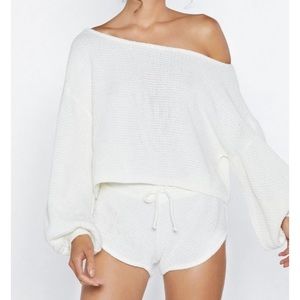 Nasty gal knit sweater and shorts set